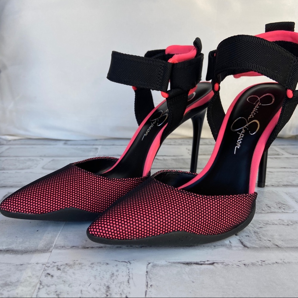 Jessica Simpson Black and Pink Women's Heels
